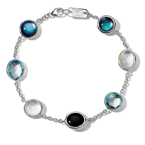 IPPOLITA LUCE 7-STONE CHAIN BRACELET IN STERLING SILVER MOTHER OF PEARL NEW - Picture 4 of 14